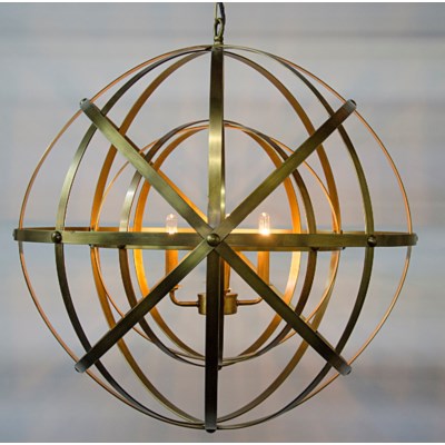 Alchemy Chandelier, Antique Brass
