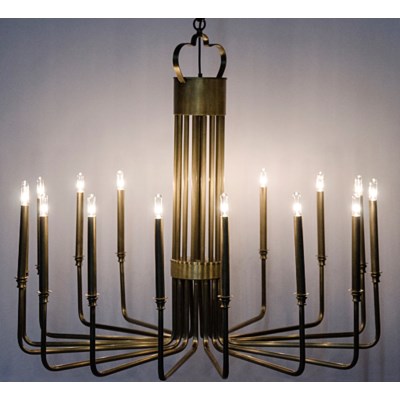 Kooper Chandelier, Antique Brass