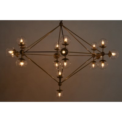 Pluto Chandelier, Large, Antique Brass