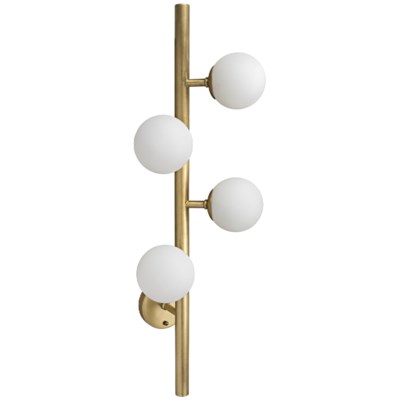Mattias Sconce, Antique Brass, Metal and Glass