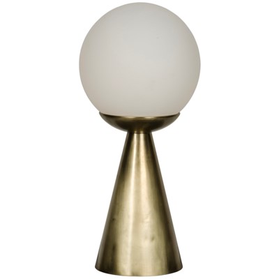Merle Table Lamp, Antique Brass, Metal and Glass