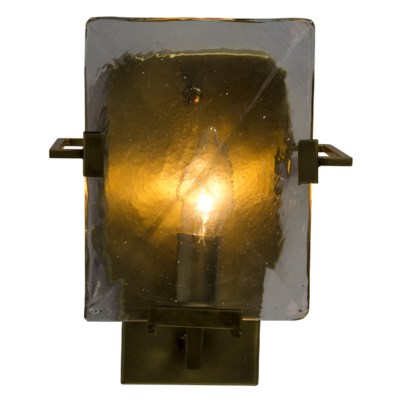 Krupp Sconce, Antique Brass, Metal and Glass