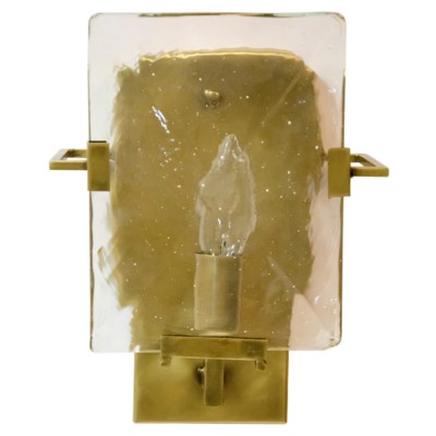 Krupp Sconce, Antique Brass, Metal and Glass