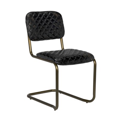 0037 Dining Chair, Metal and Leather