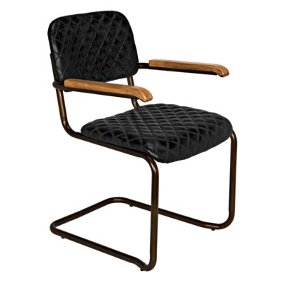 0045 Arm Chair, Vintage Black Leather