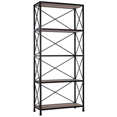 801 Bookcase, Elm and Metal