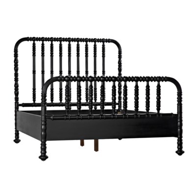 QS Bachelor Bed, Queen, Hand Rubbed Black