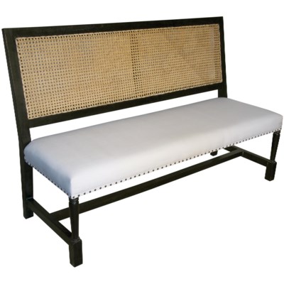 Colonial Caning Bench, Hand Rubbed Black