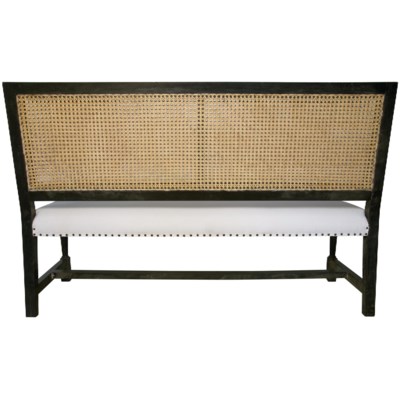 Colonial Caning Bench, Hand Rubbed Black