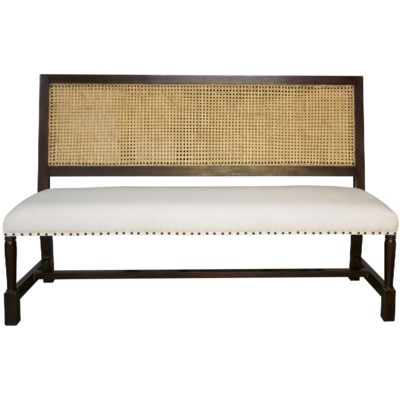 Colonial Caning Bench, Hand Rubbed Brown