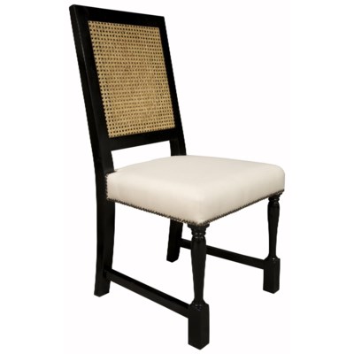Colonial Caning Chair, Distressed Black