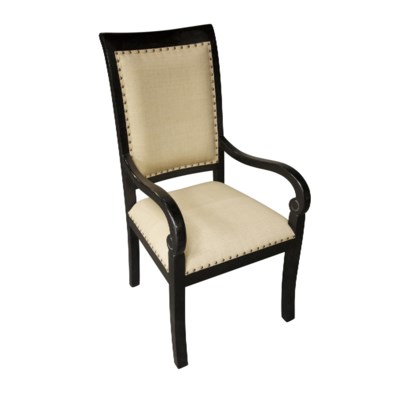 Henry Arm Chair, Hand Rubbed Black