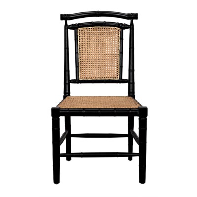 Colonial Bamboo Side Chair, Hand Rubbed Black