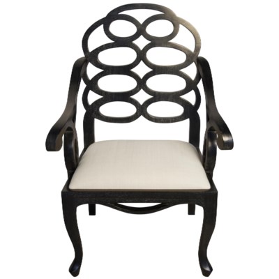 Cesara Arm Chair, Hand Rubbed Black
