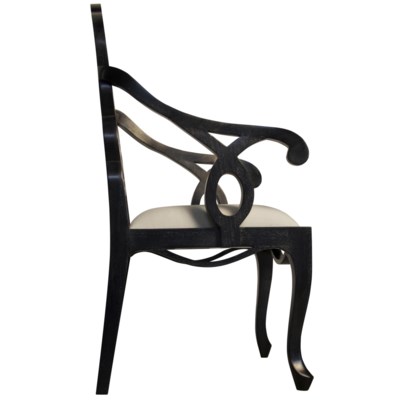 Cesara Arm Chair, Hand Rubbed Black