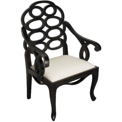 Cesara Arm Chair, Hand Rubbed Black