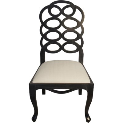 Cesara Side Chair, Hand Rubbed Black