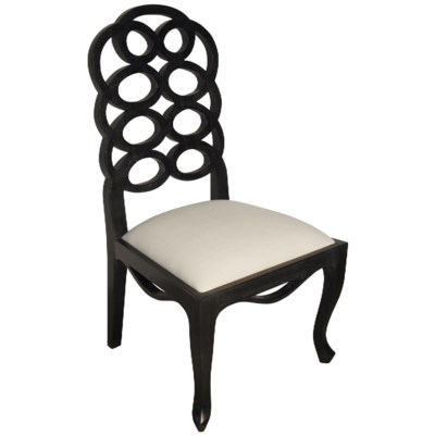Cesara Side Chair, Hand Rubbed Black