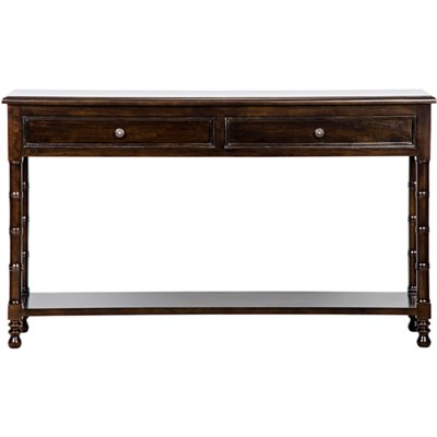 Bamboo Console, Hand Rubbed Brown