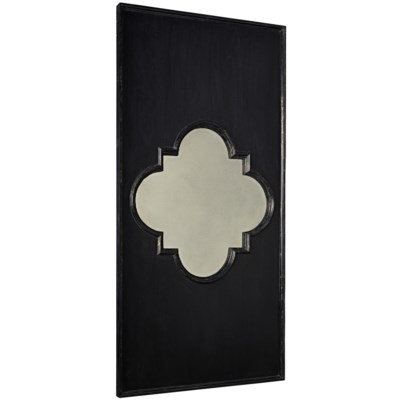 Good Luck Mirror, Hand Rubbed Black w/ Gold Trim