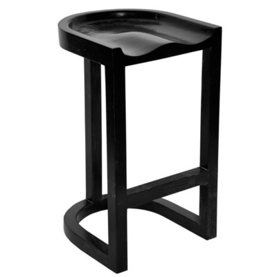 QS Saddle Bar Stool, Hand Rubbed Black
