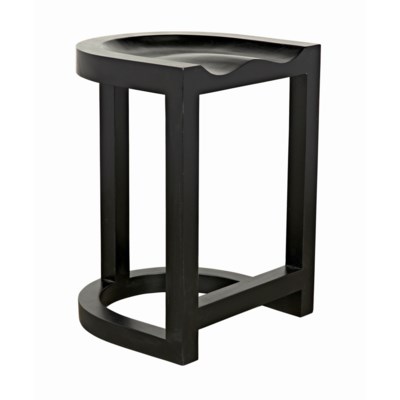 QS Saddle Counter Stool, Hand Rubbed Black
