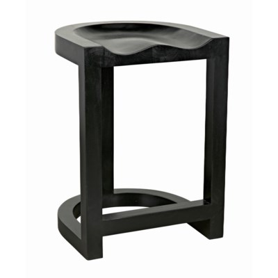 QS Saddle Counter Stool, Hand Rubbed Black