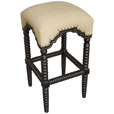QS Abacus Bar Stool, Hand Rubbed Black