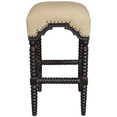 QS Abacus Bar Stool, Hand Rubbed Black