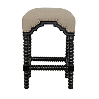QS Abacus Counter Stool, Hand Rubbed Black