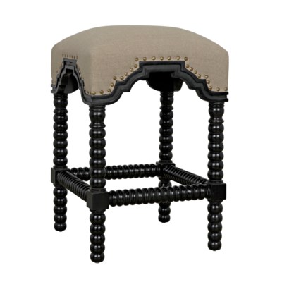 QS Abacus Counter Stool, Hand Rubbed Black