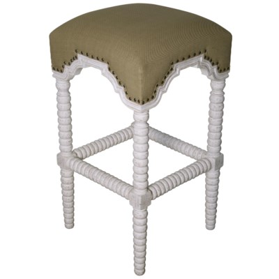 QS Abacus Bar Stool, White Wash