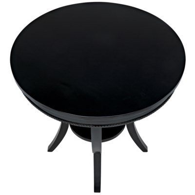 QS Scheffield Round End Table, Black