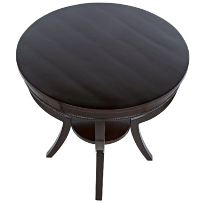 QS Scheffield Round End Table, Distressed Brown
