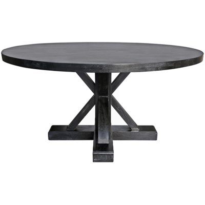 Criss-Cross Round Table, 60", Hand Rubbed Black