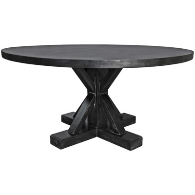 Criss-Cross Round Table, 60", Hand Rubbed Black