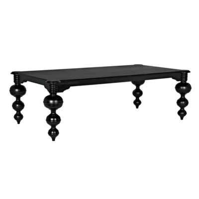 Claudio Dining Table, Hand Rubbed Black