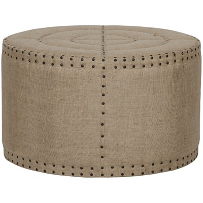 QS Bullseye Ottoman, Burlap