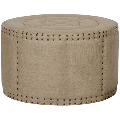 QS Bullseye Ottoman, Burlap
